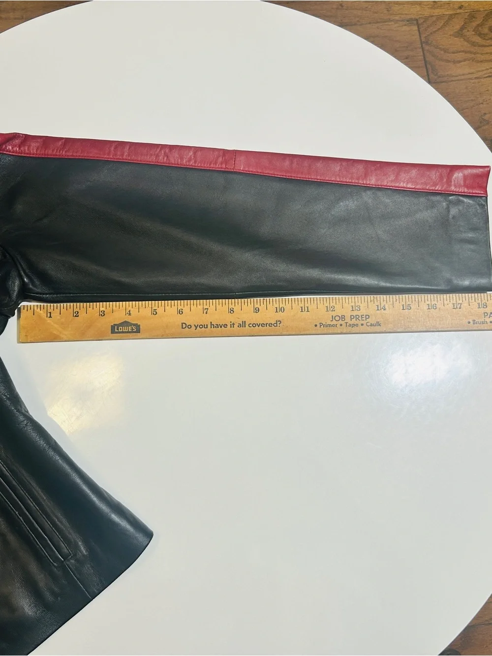 WilliSmith Black Leather Bomber Jacket with Red Trim - Picture 5 of 8